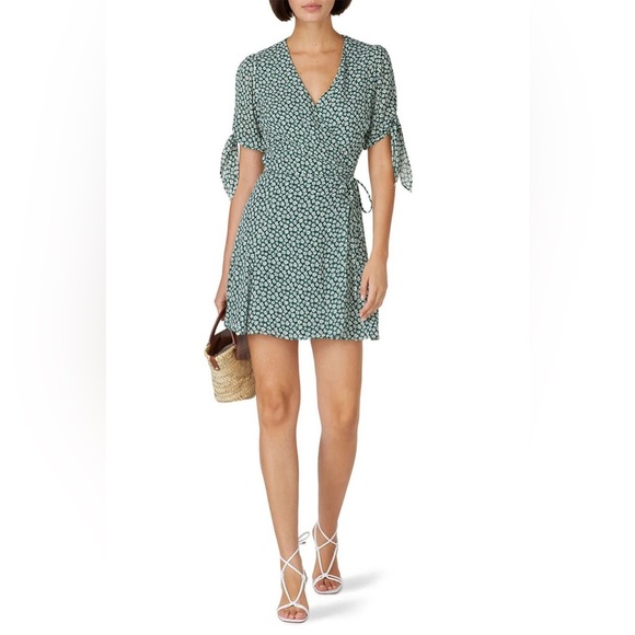 Reformation Dresses & Skirts - Sammy Green Floral Wrap Dress from Reformation